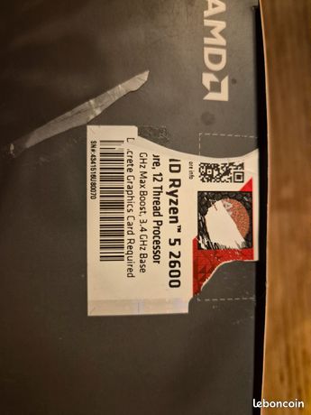 AMD Ryzen 5 2600 + Pâte thermique neuve 7