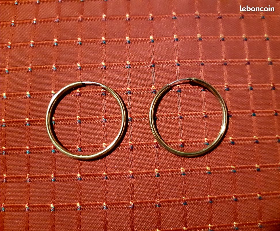 Boucles d'oreilles, créoles, dorées (image 1)