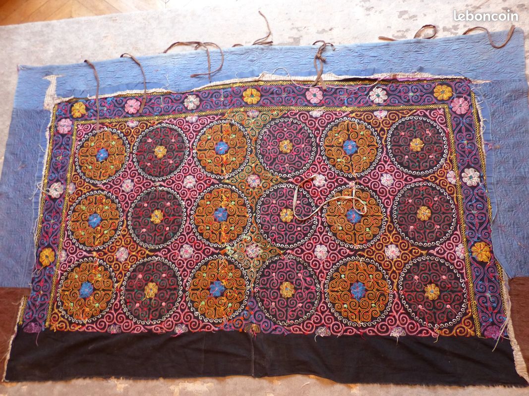 Tenture kazakhe authentique Mongolie tapis suzani broderie (image 10)