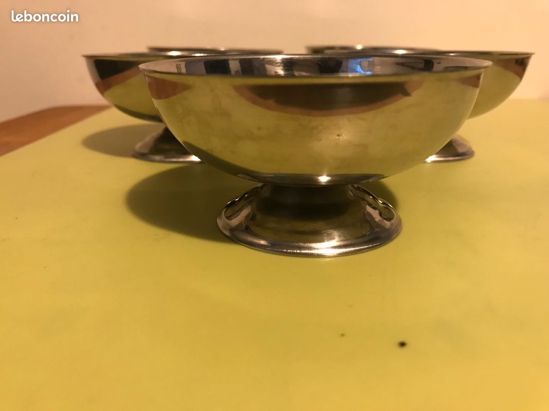 8 coupes à glace vintage (années 70 ) carte d'or - Arts de la table