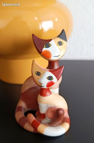 Goebel Figurine Mini Chat Carla Rosina Wachtmeister en Porcelaine génoise, Couleur : Multicolore, Dimensions : 3 x 5 x 8 cm, 31 400 92 1