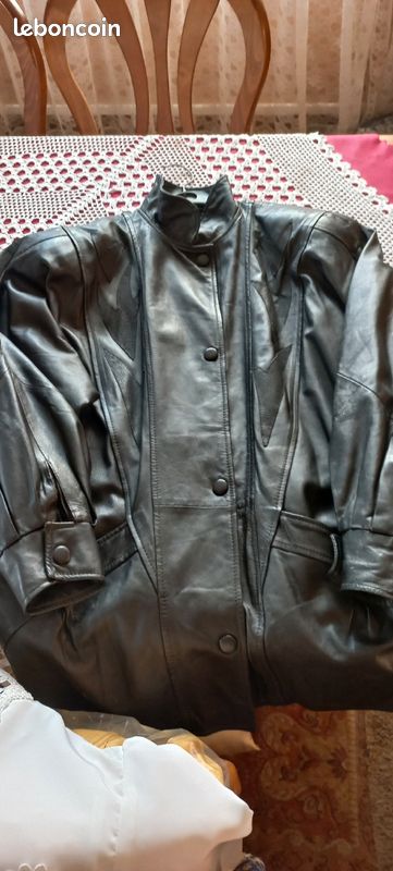 Trois quart noir en cuir T 42 44 (image 3)
