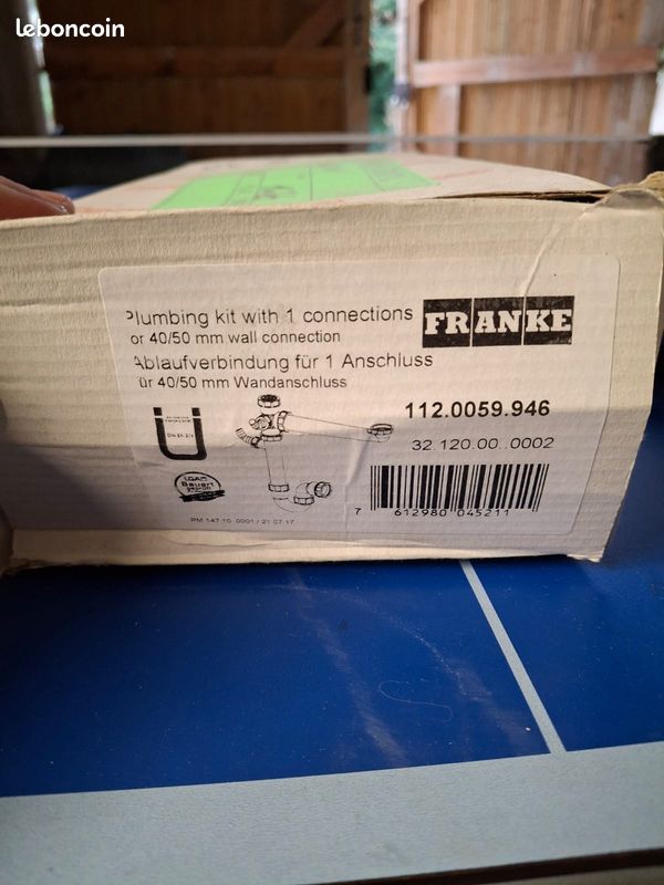 Kit franke plomberie 1 connection - siphon - ref 112.0059.946 (image 1)