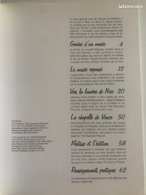 2 hors-série Matisse Connaissance des arts musée Nice 1994 + expo Paris 1993 (image 6)