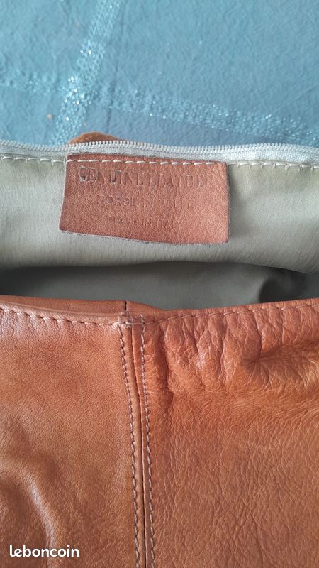 Sac à mains tout cuir marron (image 3)