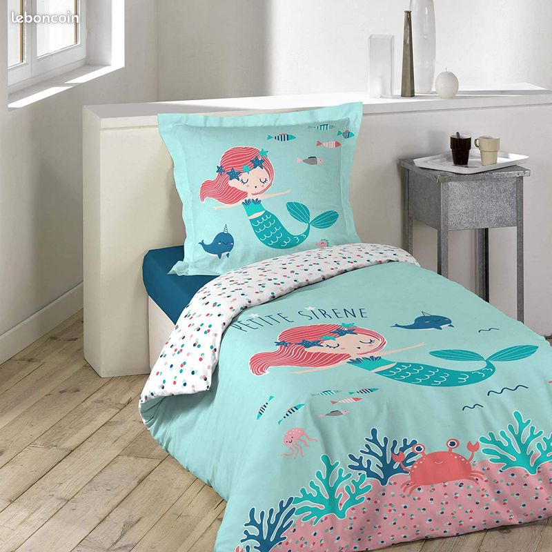 Parure Housse Couette 140x200 Cm + Taie 63x63 Cm Bohemian Rose – 100% Coton Oeko-Tex Réversible