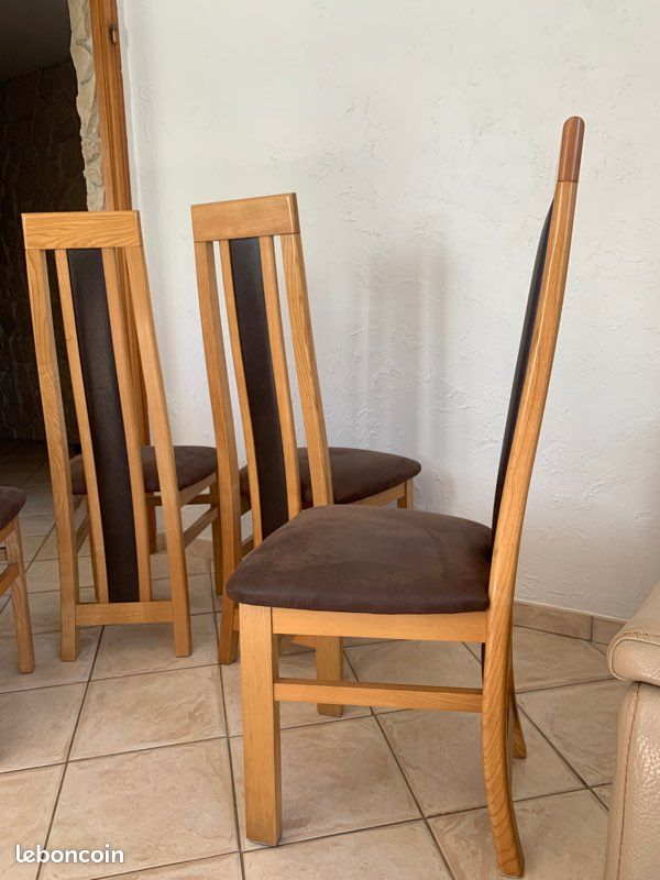Lot de 4 chaises de table en chêne (image 7)
