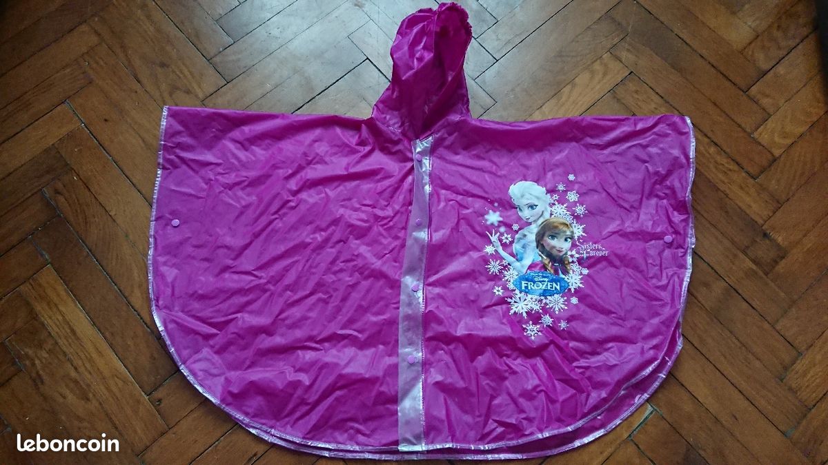 Vêtement de pluie Reine de neiges fushia taille 1 (image 1)