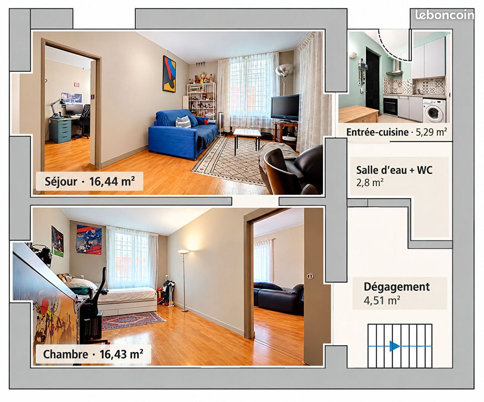 Appartement 2 pièces 48 m² · à Paris · 48 m² · 418 000 €