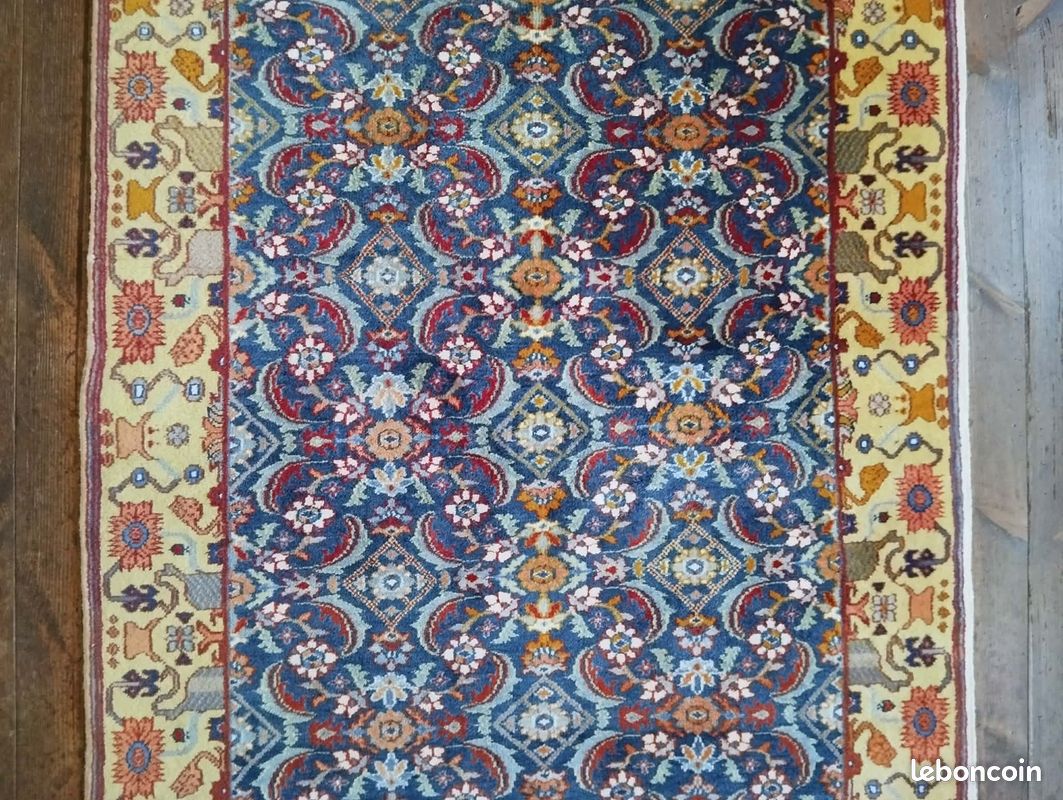 Tapis Herati Balochi Tissé Main 100% Laine Pure - Dimensions 4.7 X 2.9 Pieds (1.43x0.88m) - Neuf