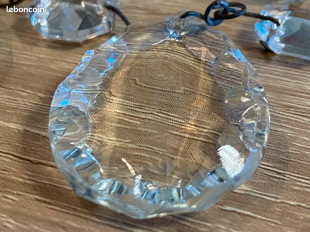 Lot De Pampilles En Verre Taillé, Forme Poire, Pour Lustre, Style Cristal