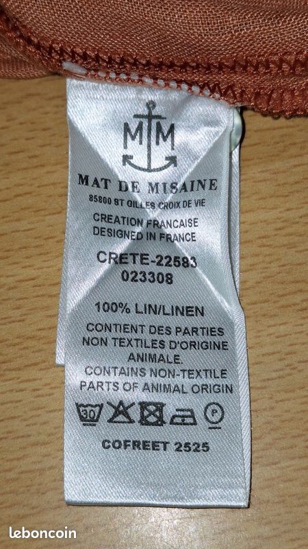 Tunique Femme Mat De Misaine Taille 44 - Couleur Bleu, Matière Viscose Fluide - Occasion En Très Bon état
