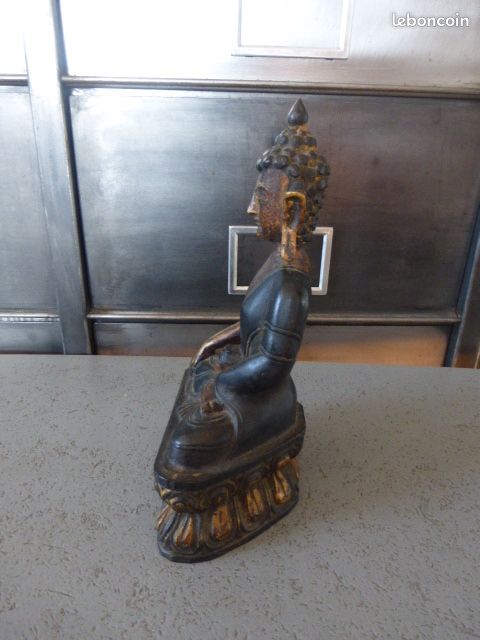 🌟 statuette de bouddha en bois sculpté du népal – pièce unique 🌟 (image 2)