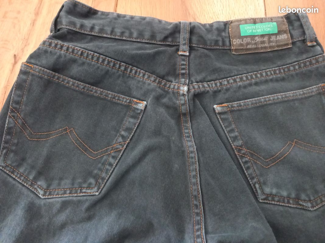 Jean Benetton Blanc Taille 26, Coupe Boyfriend, Neuf Avec étiquette, Jambe 27 Pouces