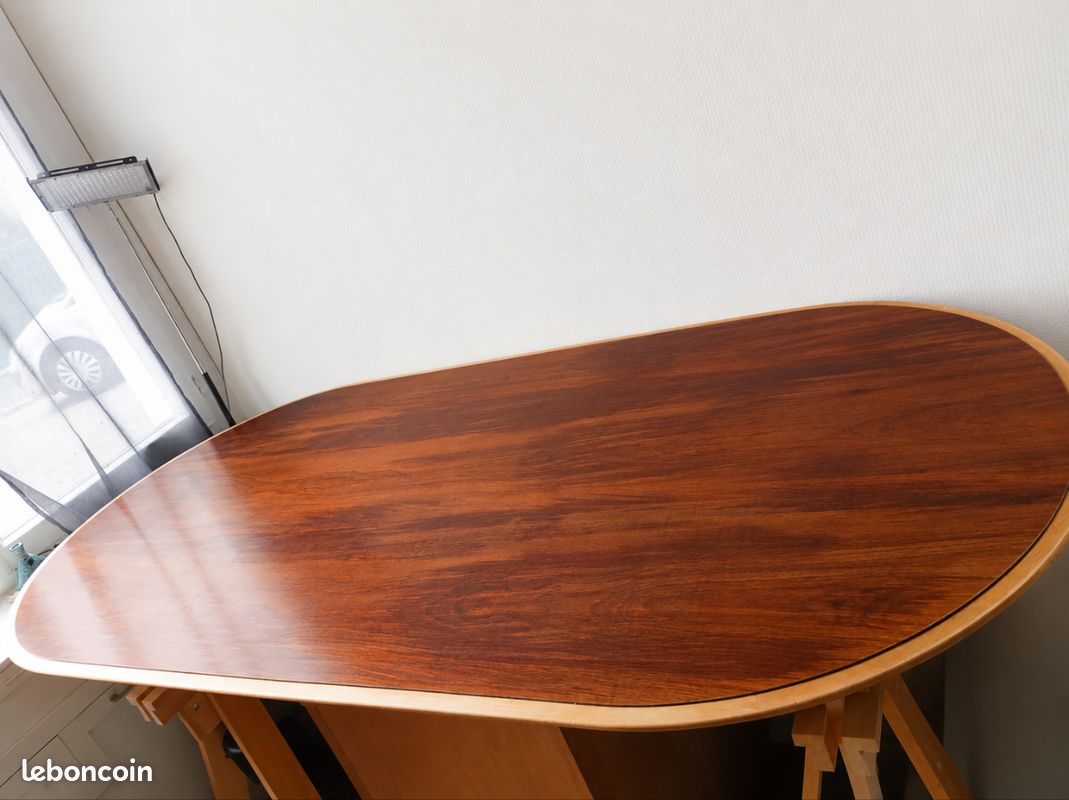 Grand plateau de table ovale en bois massif 200 x 95 cm (image 2)