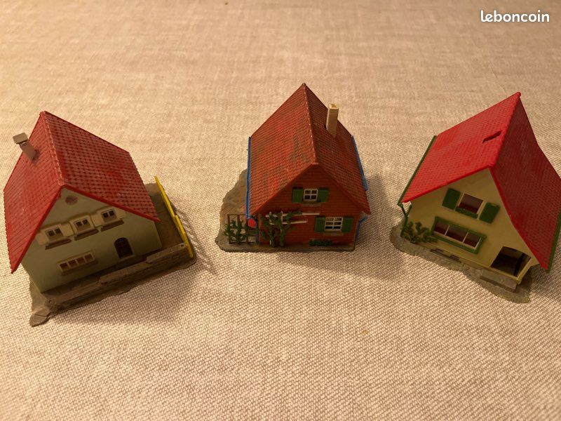 Lot De 2 Maquettes VERO Ho - Gare De Borsdorf + 2 Maisons à Colombages, Complets, Occasion