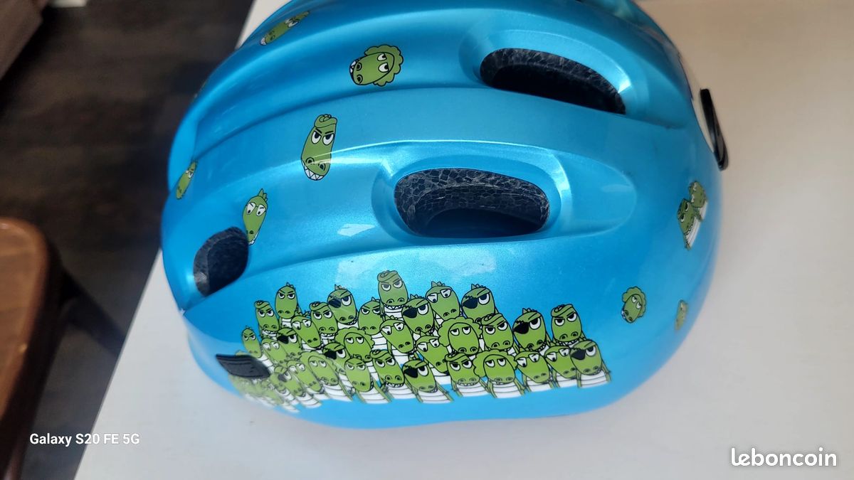 Casque Vélo Enfant ABUS SMILEY 3.0 – Bleu Croco – Taille M (50-55 Cm) – NEUF