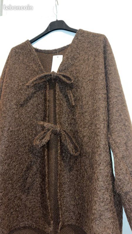 Gilet cardigan marron oversize taille unique (image 3)
