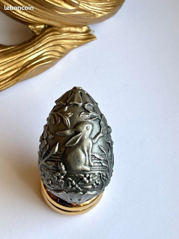 Œuf Franklin Mint en étain plein (1988) - Collection « Treasury of Eggs » (image 10)