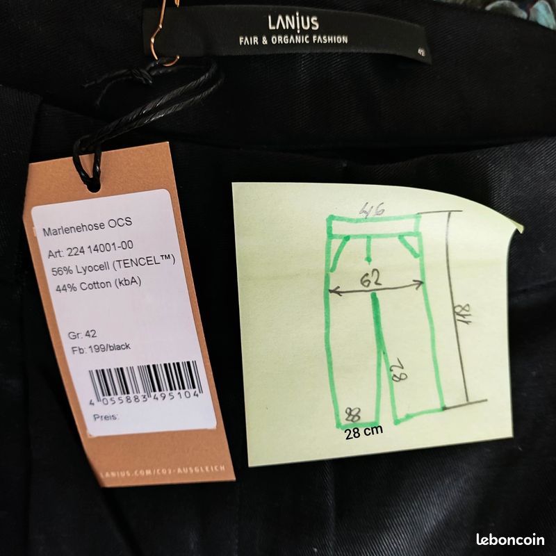 Pantalon large noir pour femme T.44 Lanius (image 4)