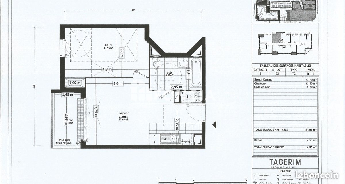 Appartement 2 pièces 42 m² · à Cormeilles-en-Parisis · 42 m² · 775 €/mois