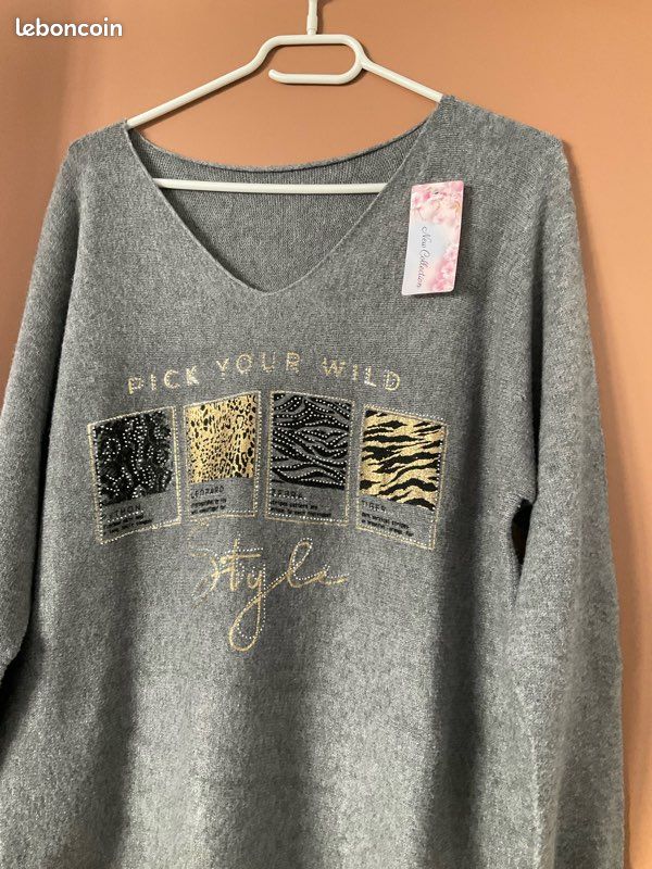 Pull Enveloppant Ann Taylor Gris Bijou - Taille Petite S - Neuf Avec Étiquette