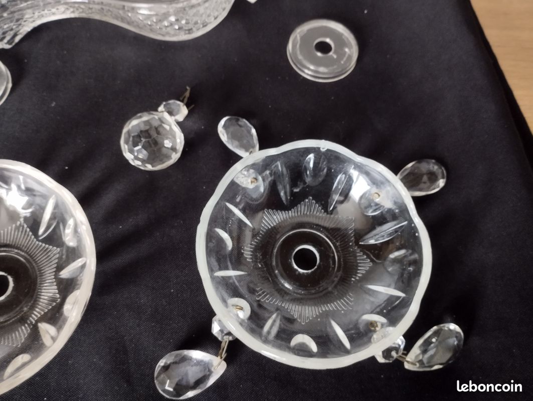 Coupelle pampilles en verre pour lustre + corps central (image 5)