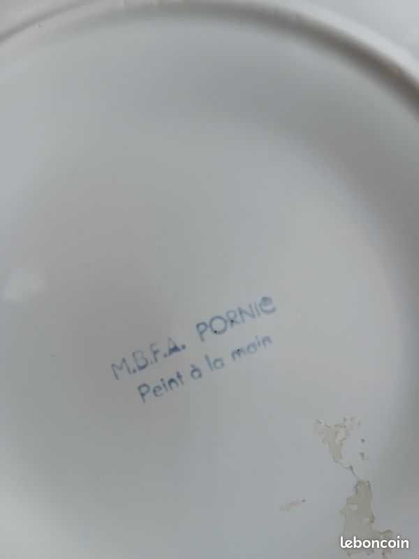 Lot de 3 assiettes à huitresMBFA pornic motif figue ou artichaut (image 4)