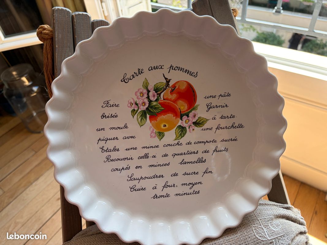 Moule Tarte aux pommes avec recette & dessin 29 cm - Made in France  - TBEG (image 8)