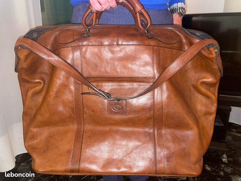 Superbe valise vintage des années 70 en véritable cuir, 100% made in italy, de la marque C&C (image 1)