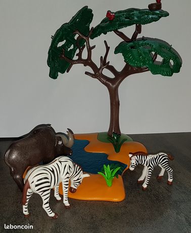 Playmobil 4828 – Buffle Africain Avec Zèbres – Vintage – Sans Boîte