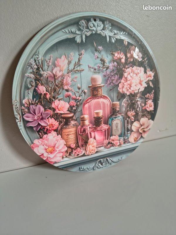 Plaque Murale Métal Ronde BIANCHI – Style Art Déco Vintage – Neuve