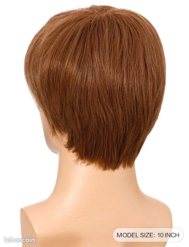 Perruque Courte Synthétique Brun Châtain - Style Lisse Avec Bandeau - Longueur 30cm - Taille Moyenne