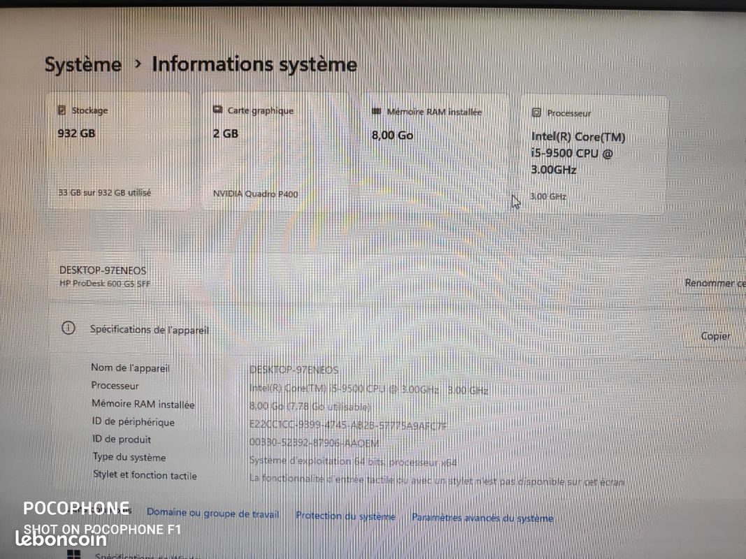 🖥️ Pack PC Complet HP ProDesk 600 G5 - i5 9è Gen - Windows 11 - Prêt à l'emploi (image 2)