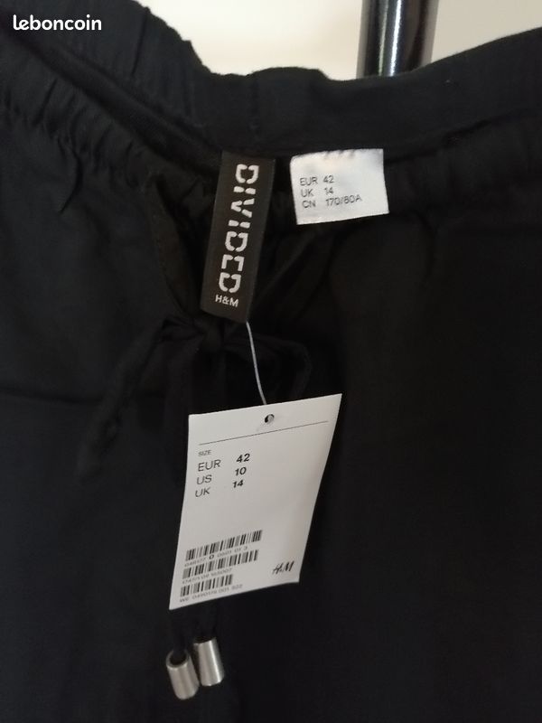 Pantalon noir H&M neuf taille 42, jamais porté, avec étiquette (image 2)