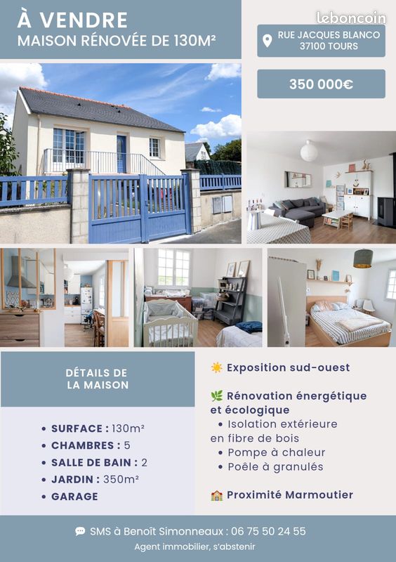 Maison 9 pièces 130 m² · à Tours · 130 m² · 340 000 €