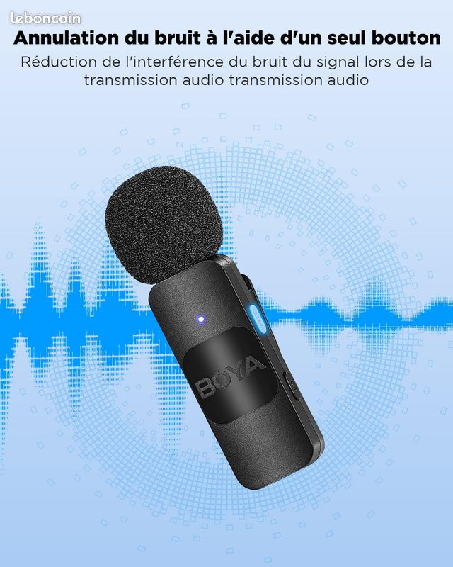 Boya by-V2 Micro iPhone, 2,4 GHz Micro Cravate sans Fil Clipser pour iPhone 14/14 Pro/13 Pro/12, iPad, appareils iOS, Vlogging Youtube (image 3)