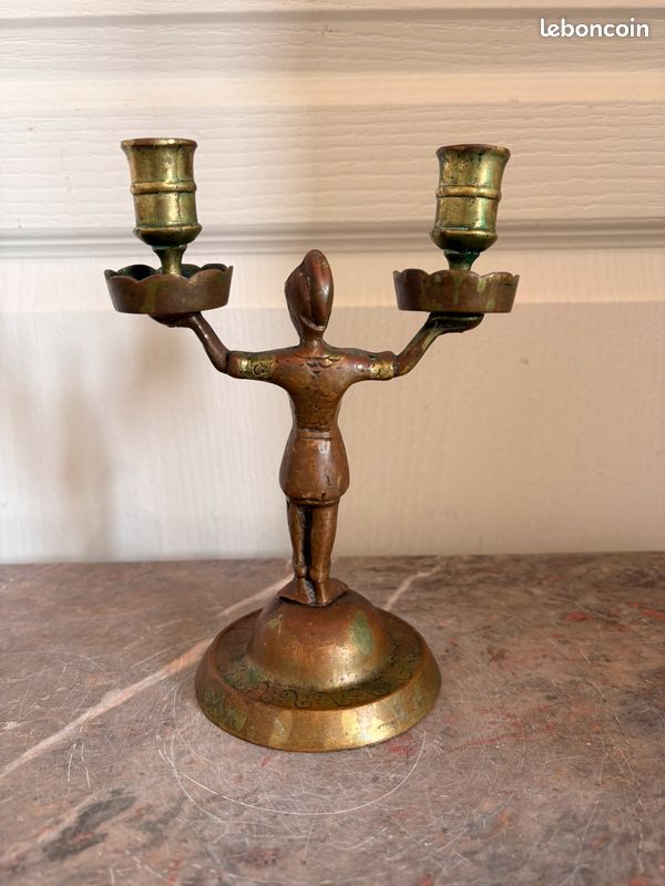 Bougeoir ancien en cuivre art déco | Selency