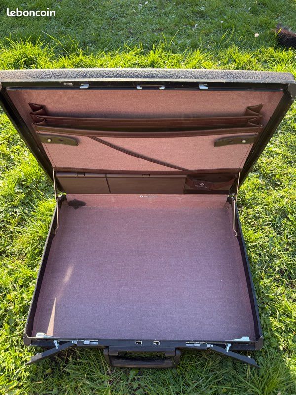 Malette Attaché-case Vintage Samsonite Années 80 - Noir, Plastique Et Métal