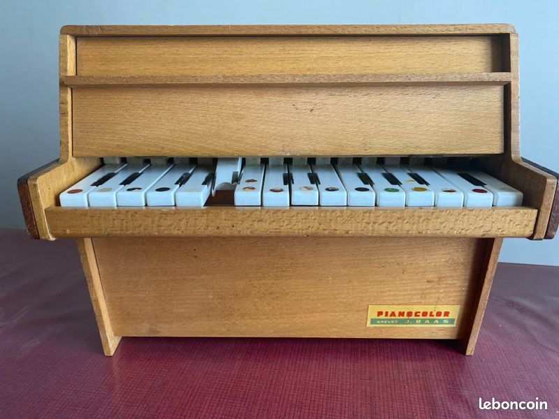 Piano Jouet Ancien En Bois PianoColor - Vintage Pour Enfant - Occasion Rétro