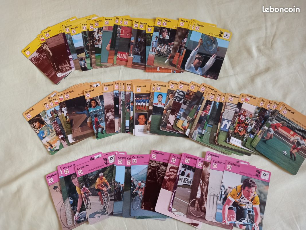 SPORTS FOOTBALL + TENNIS + CYCLISME FICHES COLLECTOR 101 FICHES d'origine Fin des années 1970 PRIX par FICHE à partir de ... OFFRE SPECIALE pour le LOT / bobp (image 1)