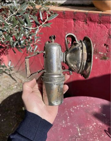 Ancienne lampe à acétylène Lengs pour vélo vintage – Rare et