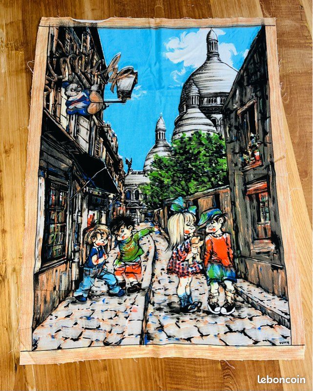 Torchon serviette vintage Paris poulbot (image 1)