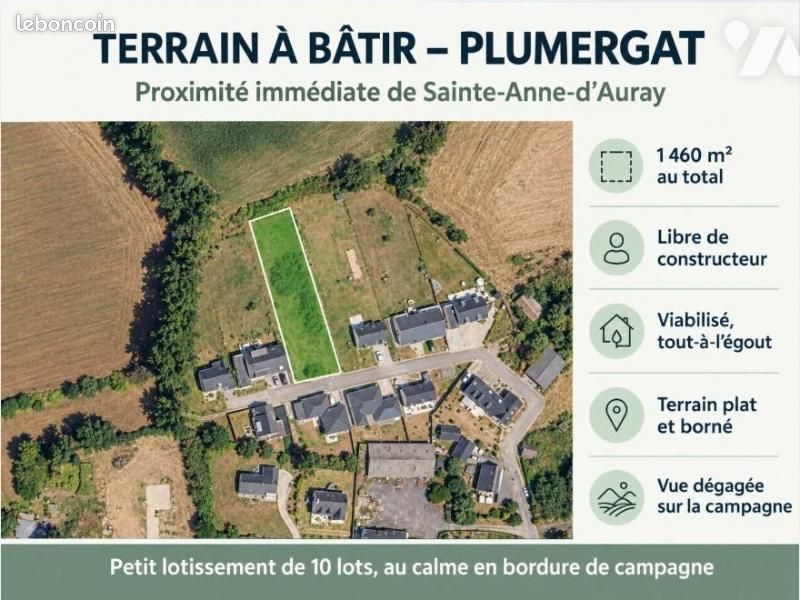 Terrain 1460 m² · à Plumergat · 1 460 m² · 161 900 €