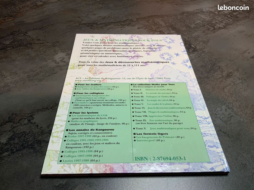 Livre "JEUX & mathématiques pour tous" – Éditions du Kangourou (image 2)