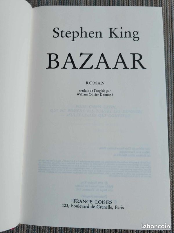Bazaar Stephen KING - Edition brochée (image 4)