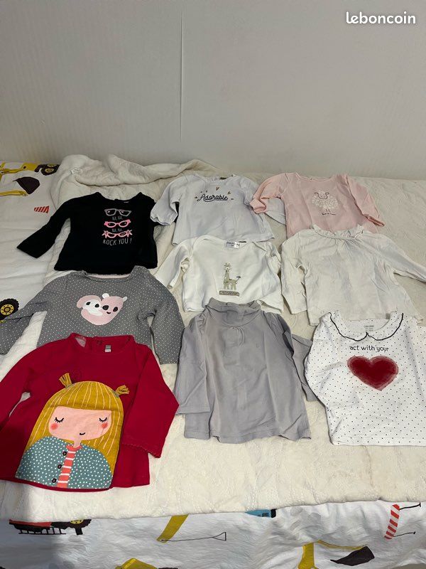 TEE short manches longues fille 6 mois (image 1)