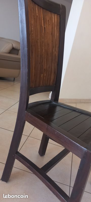 4 chaises bois exotique (image 10)