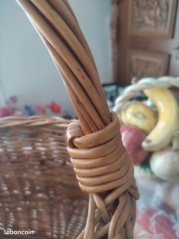 Kadax Grand Panier Osier Ovale Artisanale Main Brun (image 15)