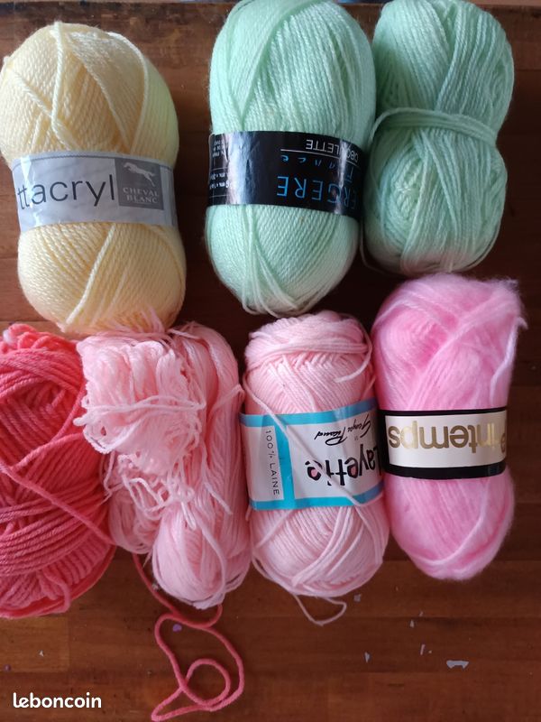 Lot de 5 pelotes laine bergère de france (image 1)